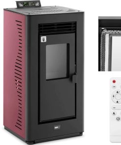 Piec piecyk kominek na pellet wolnostojący z pilotem 50-225 m3 9000 W