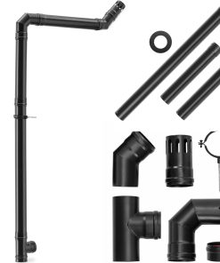 Zestaw rur kominowych do pieca na pellet ze stali węglowej śr. 80 mm