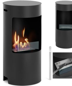 Biokominek wolnostojący stalowy wys. 80cm śr. 40cm czarny