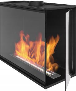 BIOKOMINEK NAROŻNY 600mm prawy DWIE PEŁNE SZYBY