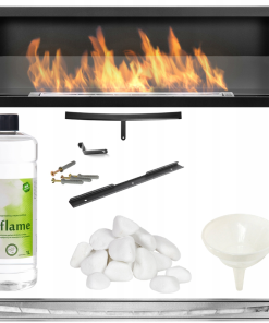 BIOKOMINEK z szybą S-Line 120x40cm czarny 1200x400