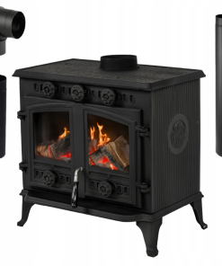 Piec na drewno wolnostojący 10kW koza piecyk żeliwny CERTYFIKAT zestaw ECO